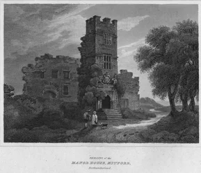 Rester af North House, Mitford, Northumberland., 1814