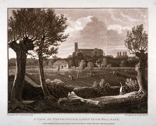 Udsigt over Westminster fra Millbank, London, 1807