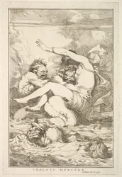 Jaloux Monster fra Femten Etchings Dedikeret til Sir Joshua Reynolds, 8. december 1778.
