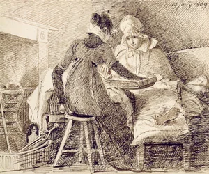 A Game of Backgammon, 19. januar 1809 (pen og blæk på papir)
