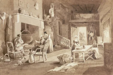 Køkken i Brathay Hall (blæk på papir)