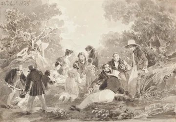 Picnic ved søen, 1825 (wc på papir)