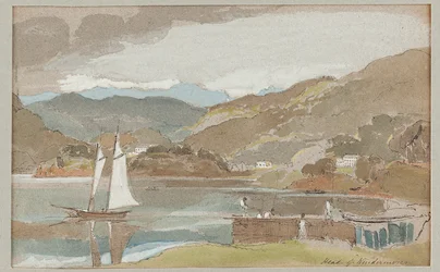 Sejler på Windermere, 1810 (wc på papir)