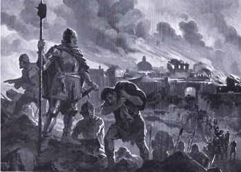 Ivan den Sorte sætter ild til Žabljak i 1484, fra Hutchinson