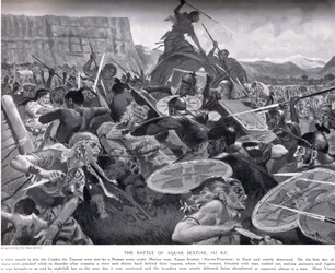 Slaget ved Aquae Sextiae, 102 f.Kr., illustration fra 