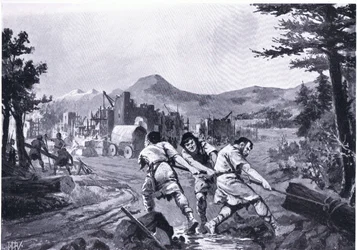 Valakiske bjergboeres grundlæggelse af en by i det niende århundrede, fra Hutchinsons Nationernes historie