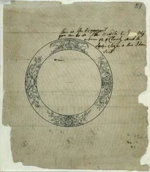 Ms 3972/3 skivedesign til den 4. tidtager (pen og blæk)