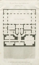 Stafford - Plan over Basement Story of Shire Hall: gravering, nd [1794-1798] (tryk)