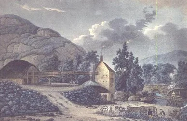 Coal Works - en udsigt nær Neath i Glamorganshire, South Wales