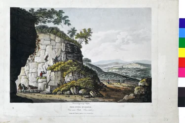 Frie stenbrud. Udsigt nær Bath, Somersetshire