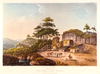 Kalkovne. En udsigt ved Clifton nær Bristol, Gloucestershire, 1798.