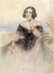 Dame i sort kjole, 1847