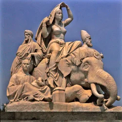 Asien, skulpturgruppe fra Albert Memorial