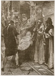 The Burial of King Ethelbert of Kent, illustration fra 