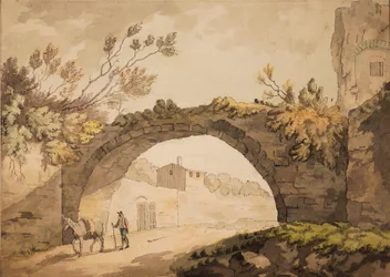 En buegang i Italien, ca. 1798 (akvarel med pen og blæk på papir)
