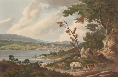 Newburg [Newburgh] nr. 14 i Hudson River Portfolio, 1825.