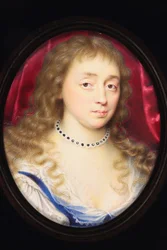 En dame kaldet Teresia Lady Shirley (akvarel på vellum)