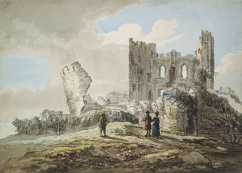 Caerphilly Castle (akvarel, pen  blæk og blyant på papir)