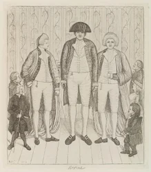 Charles Byrne; James Burnett, Lord Monboddo; William Richardson; John Bell; Baillie Kyd af John Kay