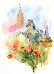 Plaza Spring, 2016, (akvarel)