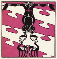 Udsmykning til historien om Aladdin og den vidunderlige lampe (farve litho)