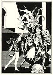 Illustration til historien om Aladdin og den vidunderlige lampe (litho)