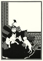 Illustration til historien om Aladdin og den vidunderlige lampe (litho)