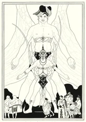 Illustration til historien om Aladdin og den vidunderlige lampe (litho)