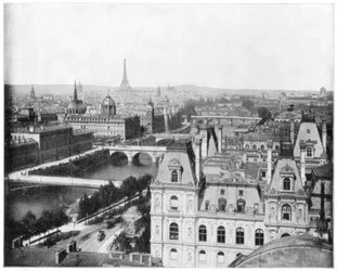 Panorama over Paris, Frankrig, slutningen af det 19. århundrede.