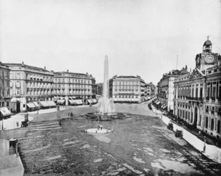 Puerta Del Sol, Madrid, Spanien, slutningen af ​​det 19. århundrede