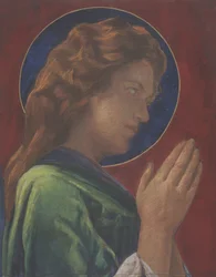 A Saint (pastel og akvarel på papir monteret på krydsfiner)
