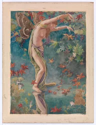 Efterårets spredte blade, ca. 1900 (akvarel)