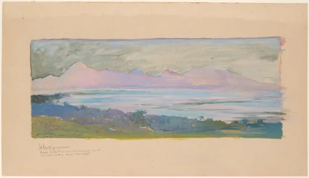 Øen Moorea set over strædet fra Tahiti, januar 1891
