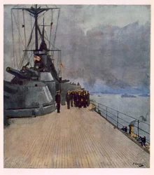 The Quarter Deck of HMS Queen Elizabeth, fra British Artists at the Front, Fortsættelse af The Western Front, 1918