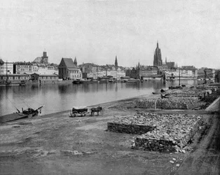 Frankfurt ved Mein i Tyskland, ca. 1900 (s/h-billede)