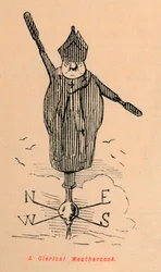 En gejstlig vejrhane, ca. 1860, ca. 1860