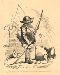 Engelsk Archer of the Period fra sådan et sjældent gammelt tryk, 1897.