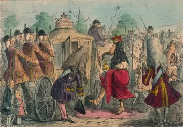 Georgy Porgy den første tager ud på en tur i sin State Coachy Poachy, 1850