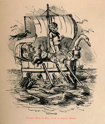 Romersk krigsmand, fra en knap medalje, 1852