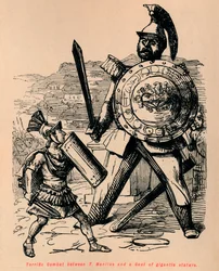 Fantastisk kamp mellem T Manlius og en galler af gigantisk statur, 1852