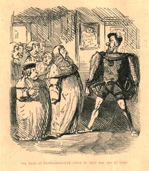 Hertugen af Northumberland tilbyder at bekæmpe enhver af dem, 1897.