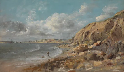 Kystscene ved Cullercoats nær Whitley Bay