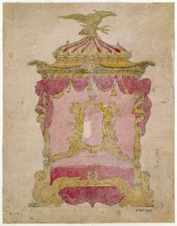 Design til en seng, ca. 1755-60