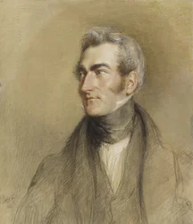 Portræt af Chambers Hall, 1835 (sort og rødt kridt)
