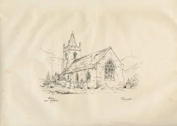 Acton Trussell Church: litografi med pen og blæk, nd [?19. århundrede]