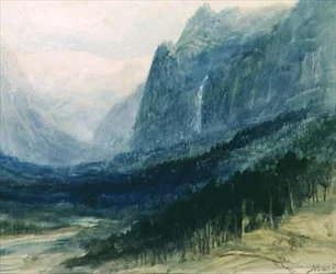 Yosemite Valley, Californien (akvarel og gouache)