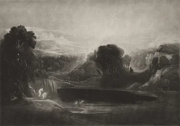 Paradiset - Adam og Eva - Morgensalmen, ca. 1827 (mezzotint)