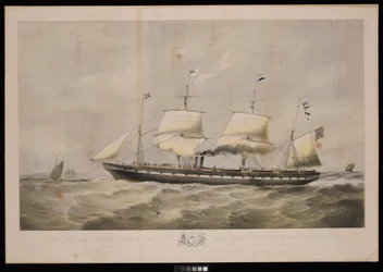 Dampskibet Great Britain... Rederi Gibbs  Co... Til folket i Storbritannien og Amerikas Forenede Stater er denne plade respektfuldt dedikeret...