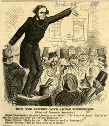 How the Bowery Boys Amuse Themselves, 1863 (trægravering)