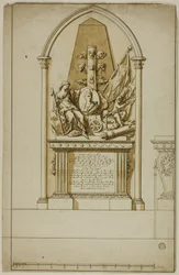 Design til et uudført begravelsesmonument for den første hertug af Marlborough